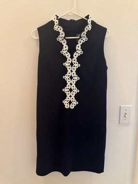 Vince Camuto Navy Mini Dress with White Trim